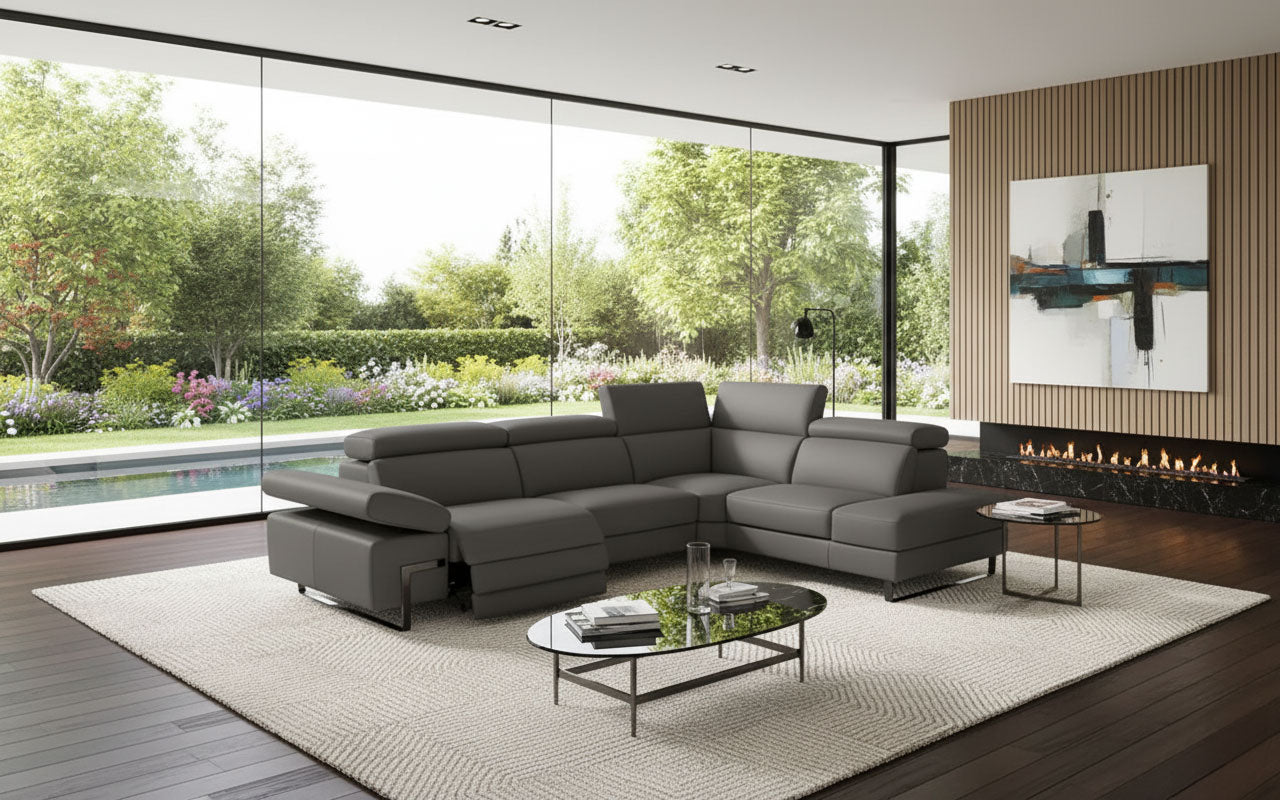 J and M Furniture Couches & Sofa Brooklyn Sectional Sofa in Grey | J&M Furniture
