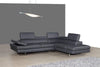 J and M Furniture Couches & Sofa Forza A761 Italian Leather Sectional In Slate Grey