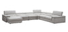 J and M Furniture Couches & Sofa Kobe Leather Sectional in Silver Grey | J&M Furniture
