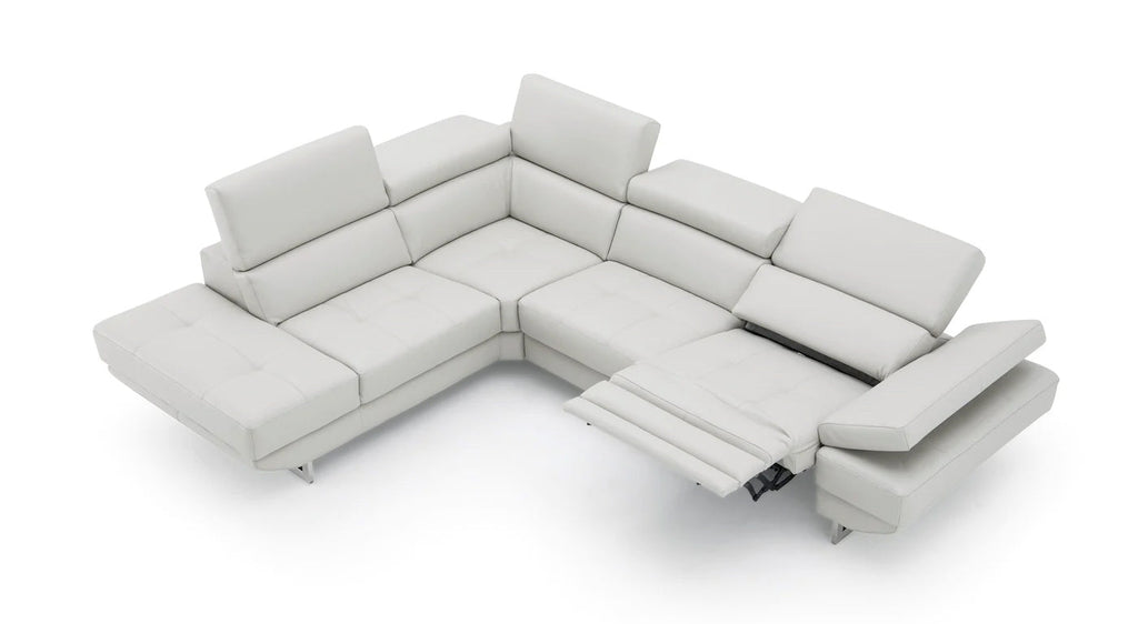 J and M Furniture Couches & Sofa Left Hand Facing Annalaise Leather Recliner Sectional in Silver Grey | J&M Furniture