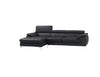 A973b Premium Leather Mini Sectional in Black | J&M Furniture