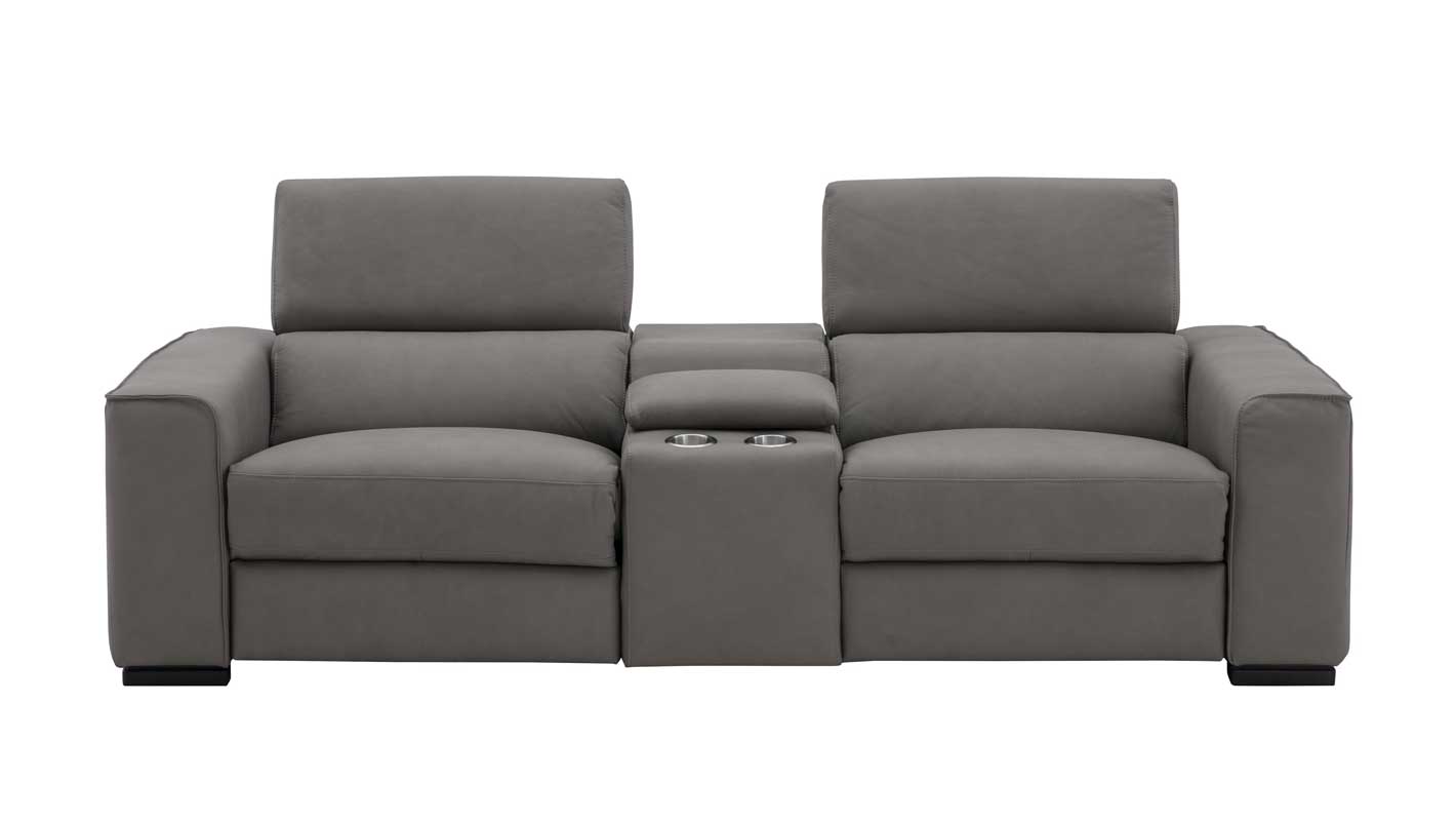 J and M Furniture Couches & Sofa Picasso Love Seat with Console – Truffle Leather