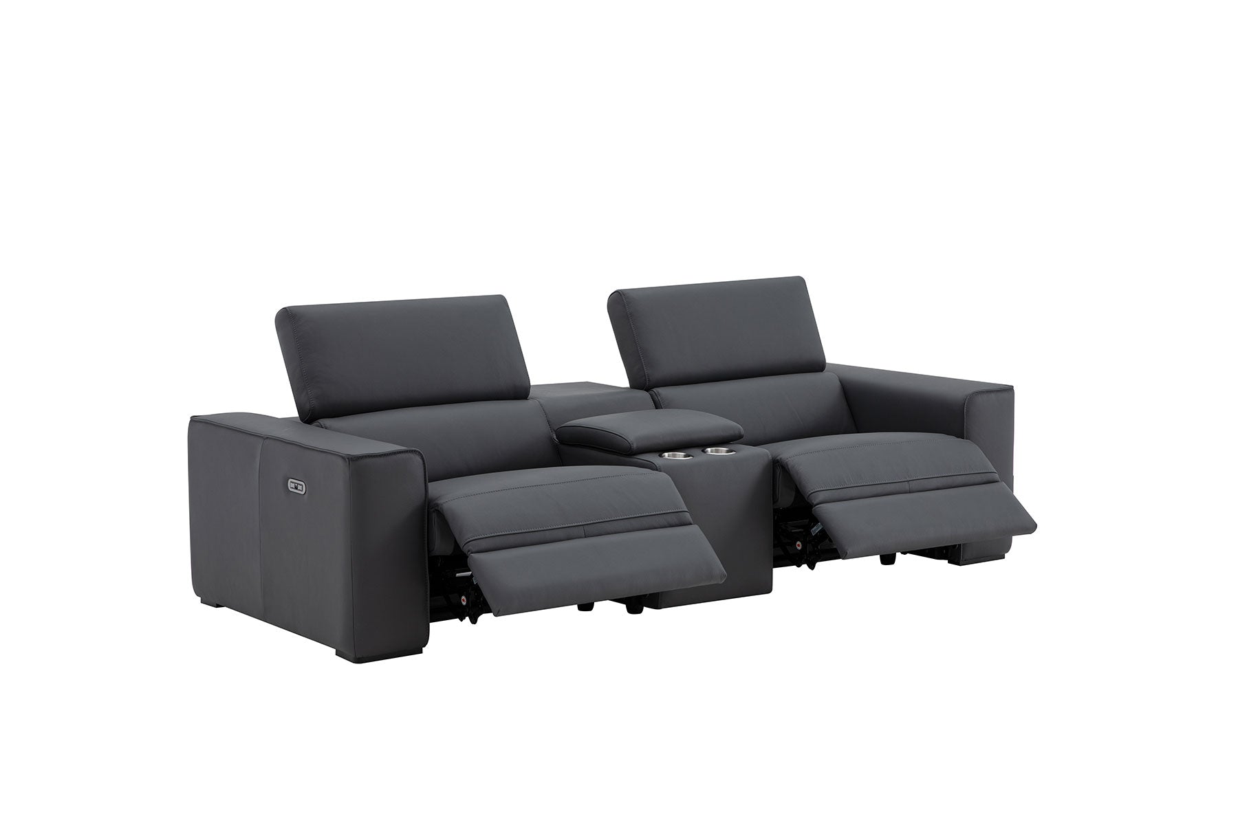 J and M Furniture Couches & Sofa Picasso Loveseat with Console In Blue Grey | J&M Furniture