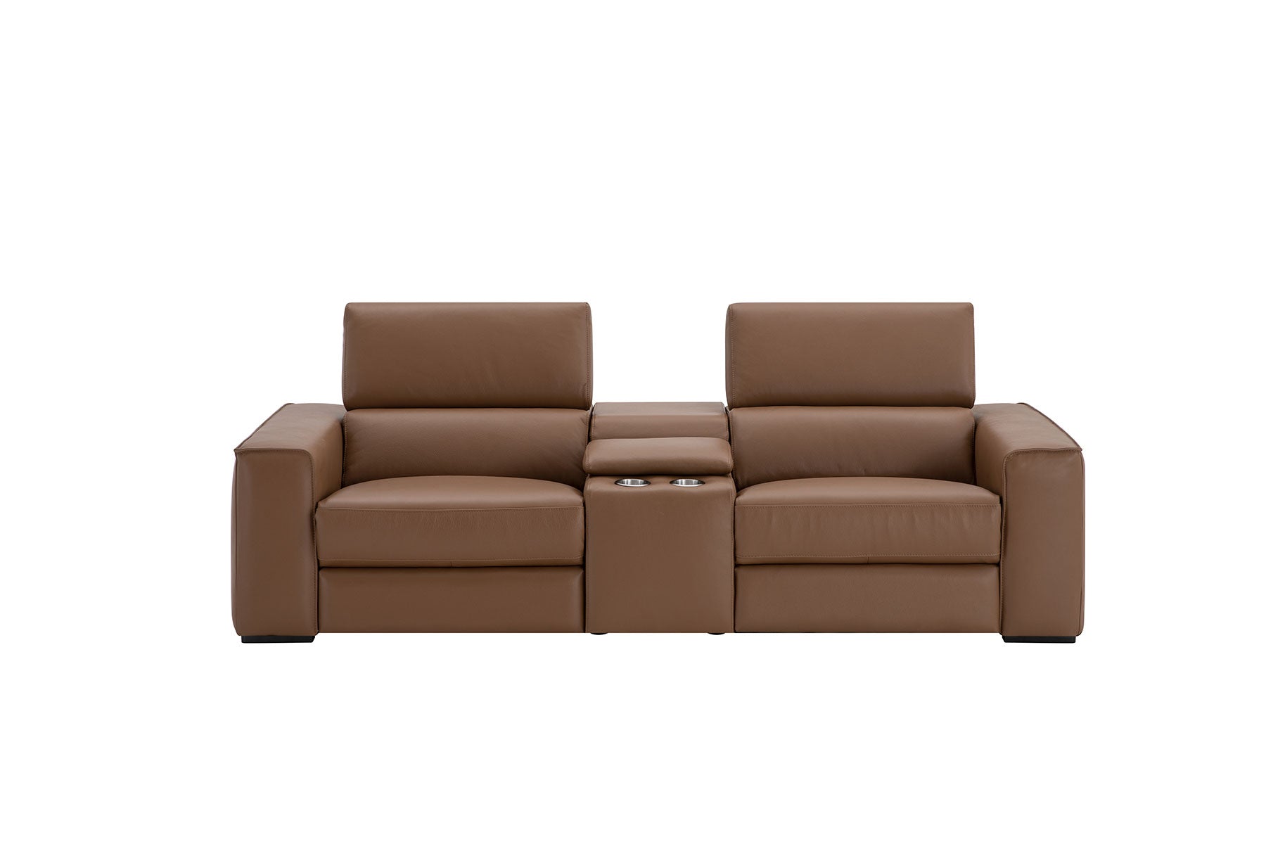 J and M Furniture Couches & Sofa Picasso Loveseat with Console In Caramel | J&M Furniture