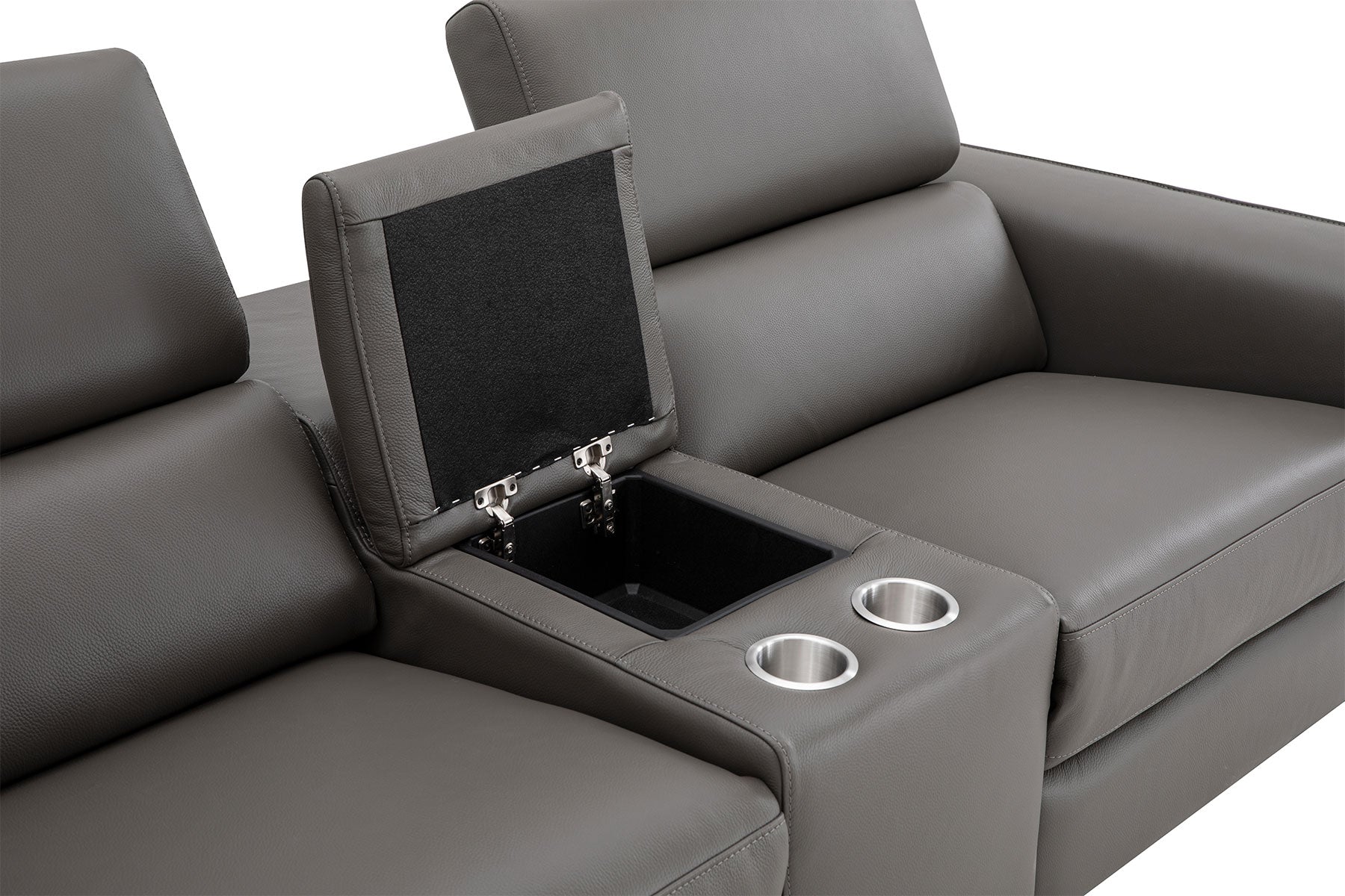 J and M Furniture Couches & Sofa Picasso Loveseat with Console In Dark Grey | J&M Furniture