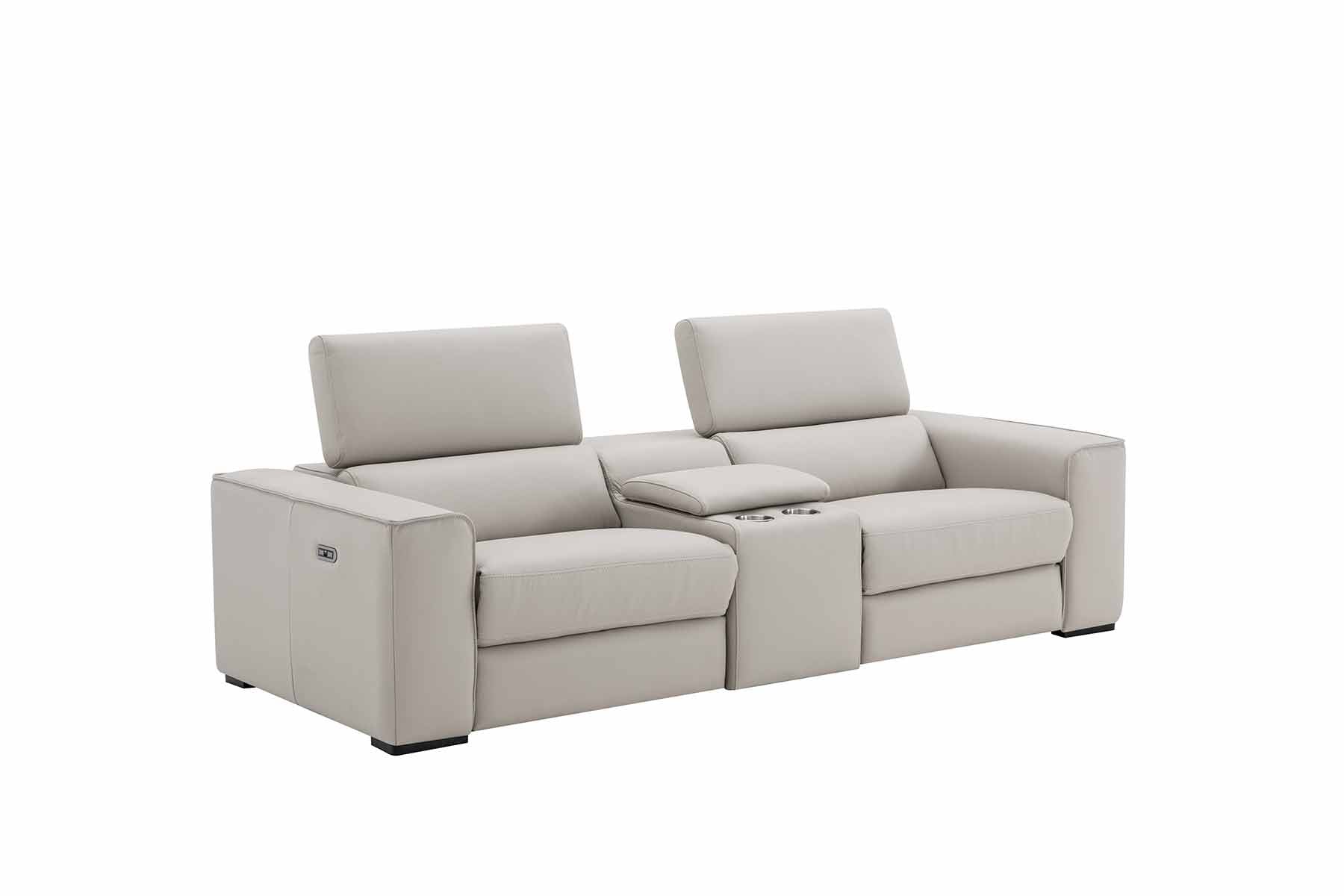 J and M Furniture Couches & Sofa Picasso Loveseat with Console In Silver Grey | J&M Furniture