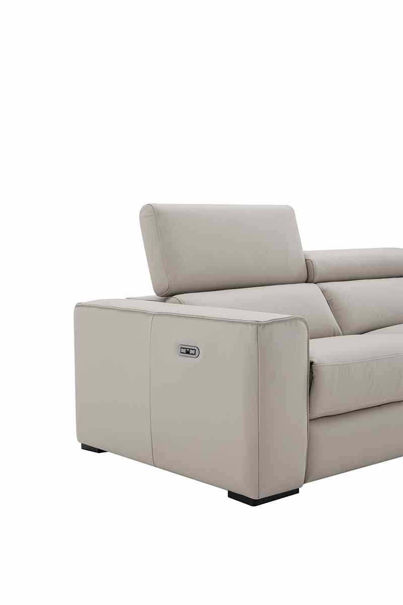 J and M Furniture Couches & Sofa Picasso Loveseat with Console In Silver Grey | J&M Furniture