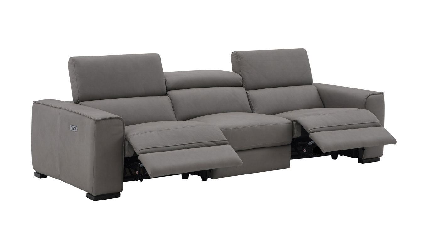 J and M Furniture Couches & Sofa Picasso Power Reclining Truffle Sofa | Top Grain Leather Modern Sofa