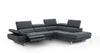 J and M Furniture Couches & Sofa Right Hand Facing Annalaise Recliner Leather Sectional in Blue Grey | J&M Furniture
