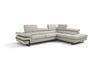 J and M Furniture Couches & Sofa Right Hand Facing Chaise Rimini Italian Leather Sectional in Light Grey (i867)
