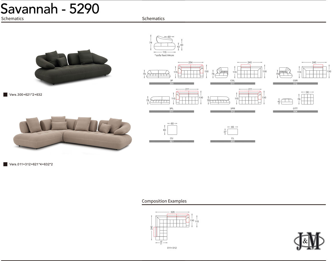 J and M Furniture Couches & Sofa Savannah Fabric Sectional in Grey | J&M Furniture