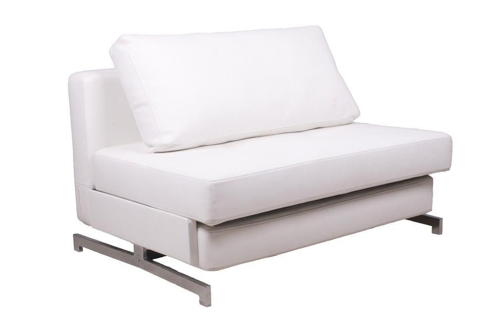 J and M Furniture Couches & Sofa White Premium Leatherette Sofa Bed K43-1 | J&M Furniture