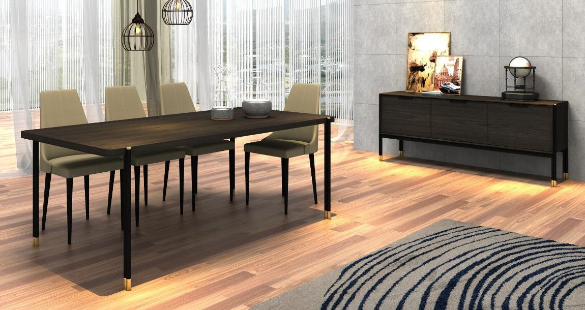 J and M Furniture Dining Chair Bosa Dining Chair in Tan with Black Legs