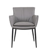J and M Furniture Dining Chair Kani Leather Armchair in Grey | J&M Furniture