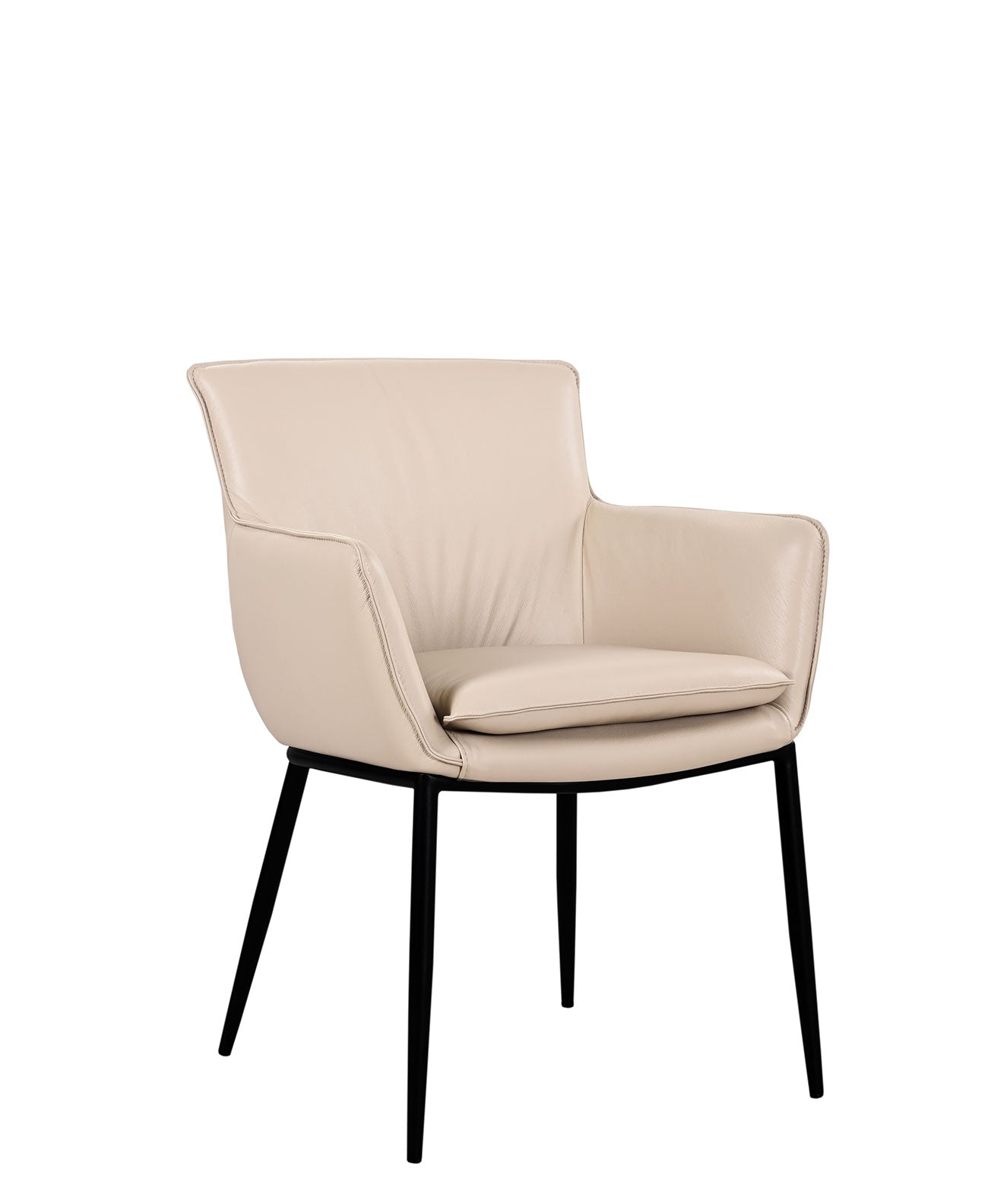 J and M Furniture Dining Chair Kani Leather Armchair in Light Mocha | J&M Furniture