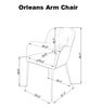 J and M Furniture Dining Chair MC Orleans Armchair Light Grey | J&M Furniture