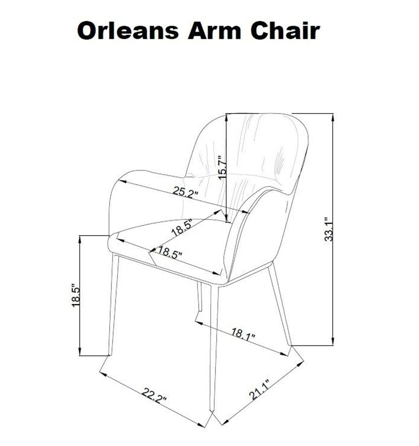J and M Furniture Dining Chair MC Orleans Armchair Light Grey | J&M Furniture
