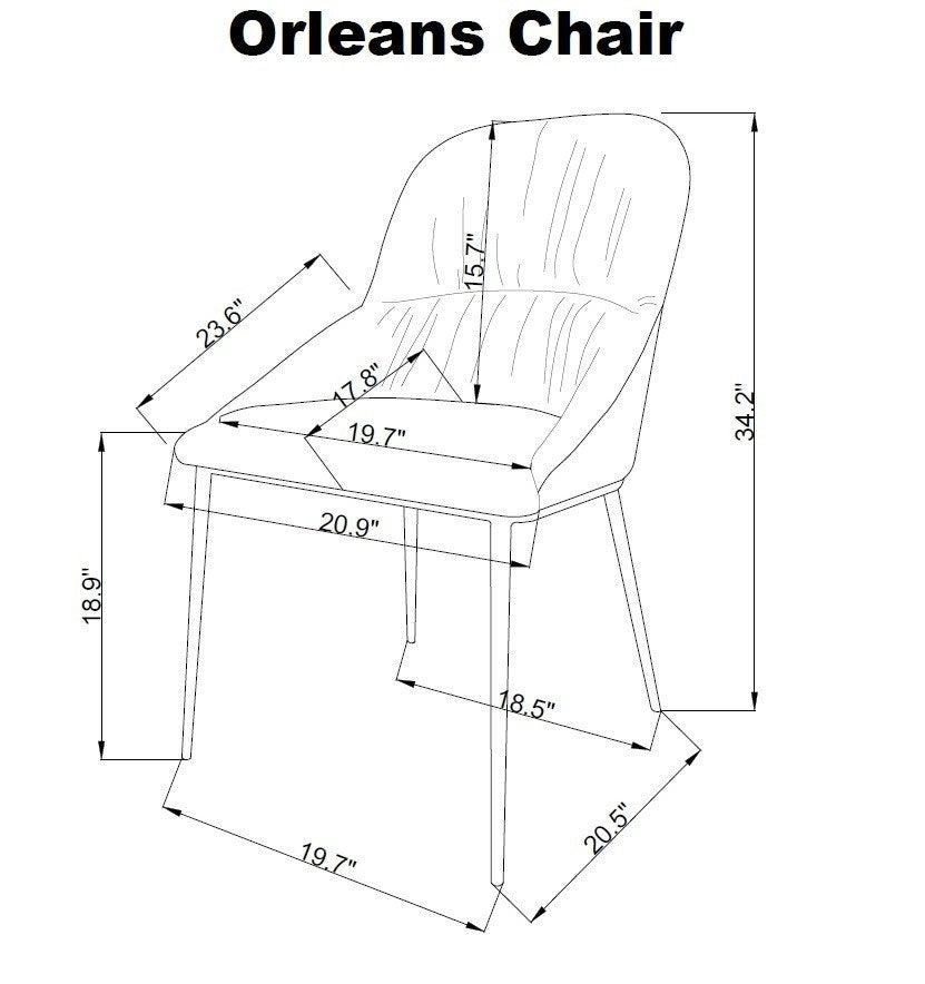 J and M Furniture Dining Chair MC Orleans Chair in Light Grey (Pair) | J&M Furniture