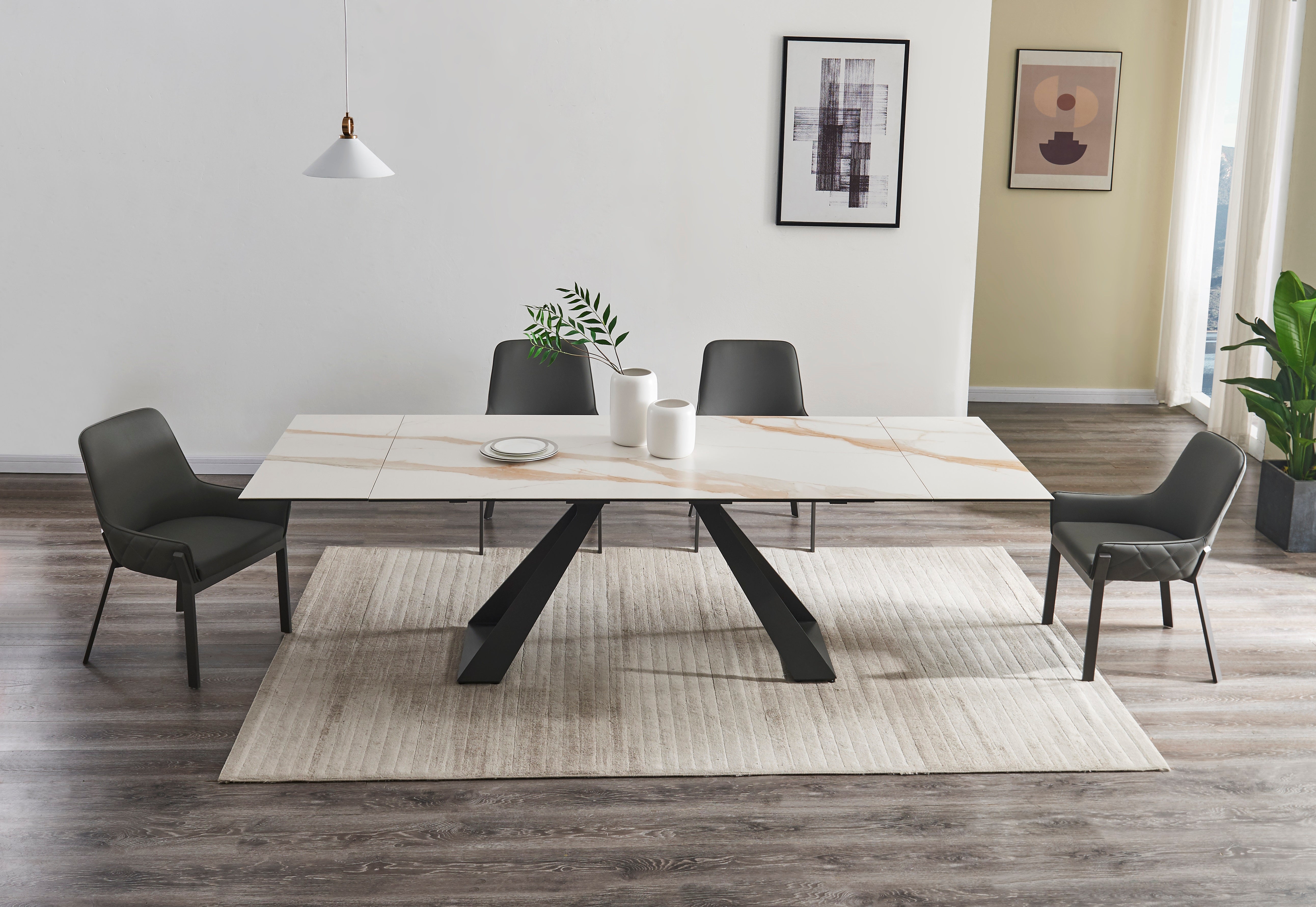 J and M Furniture Dining Sets Swan Extension Table