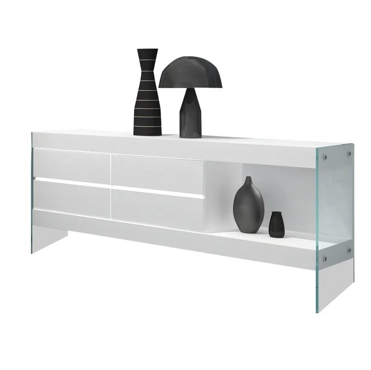 J and M Furniture Display & Storage Cloud Buffet in White