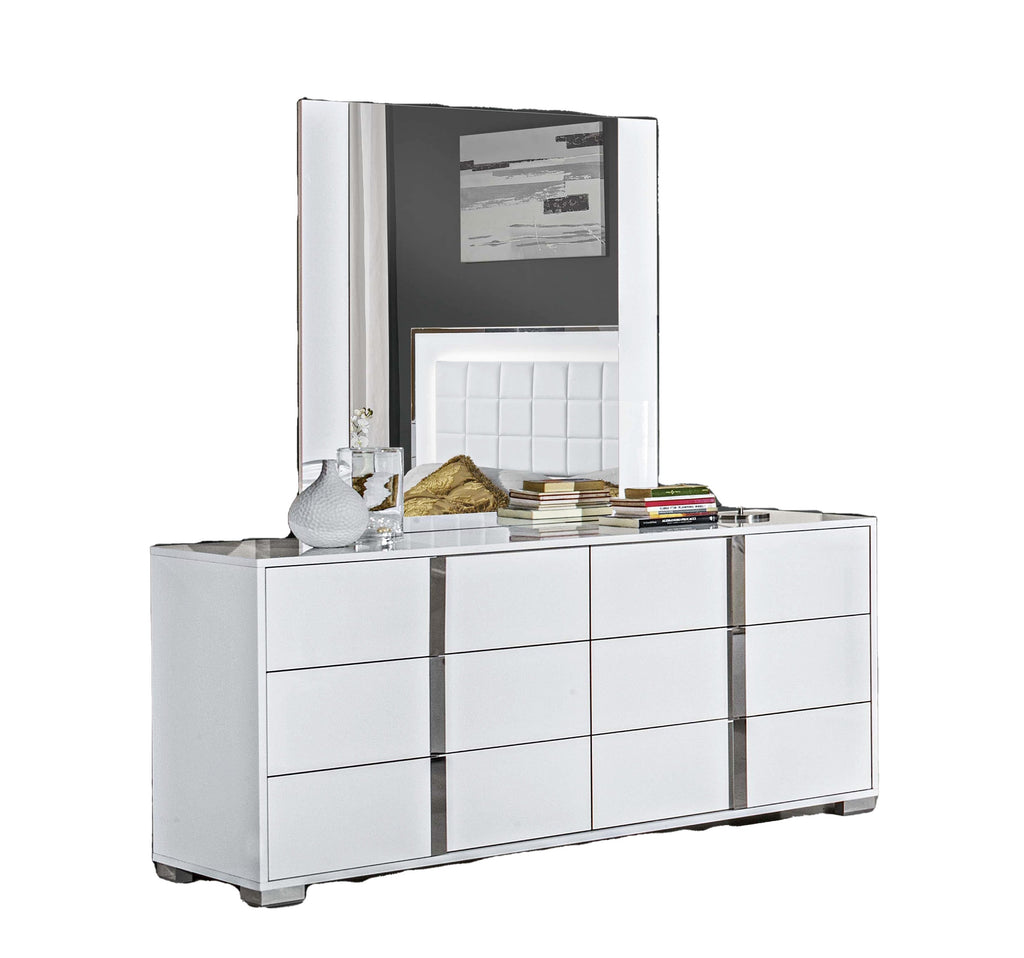 J and M Furniture Dresser Add Dresser & Mirror Alice Dresser & Mirror in Glossy White
