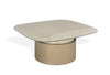 J and M Furniture End Table Essenza Coffee Table Champagne Gold Glass Top Modern