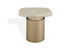 J and M Furniture End Table Essenza End Table Champagne Gold Glass Top Accent Table