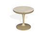 J and M Furniture End Table Linea End Table Champagne Gold Glass Top with Pedestal Base