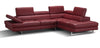 J and M Furniture Living Room A761 Italian Leather Sectional Slate Black