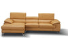 J and M Furniture Living Room A973b Premium Leather Sectional in Black