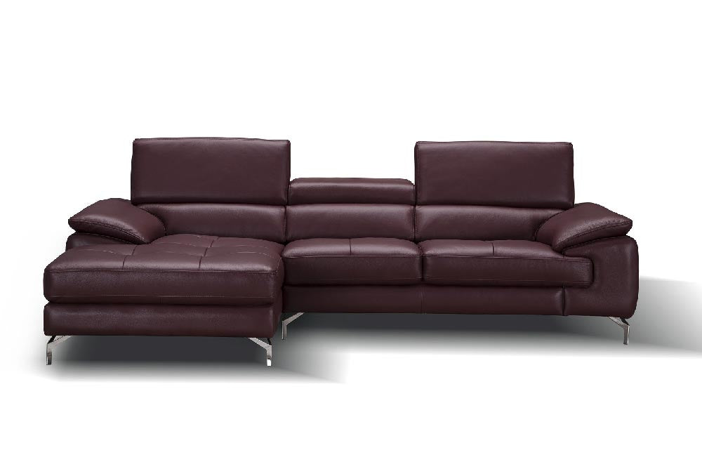 J and M Furniture Living Room A973b Premium Leather Sectional in Black