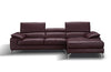 J and M Furniture Living Room A973b Premium Leather Sectional in Black