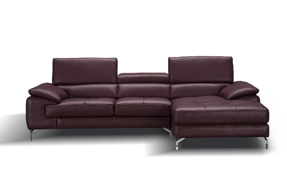 J and M Furniture Living Room A973b Premium Leather Sectional in Black