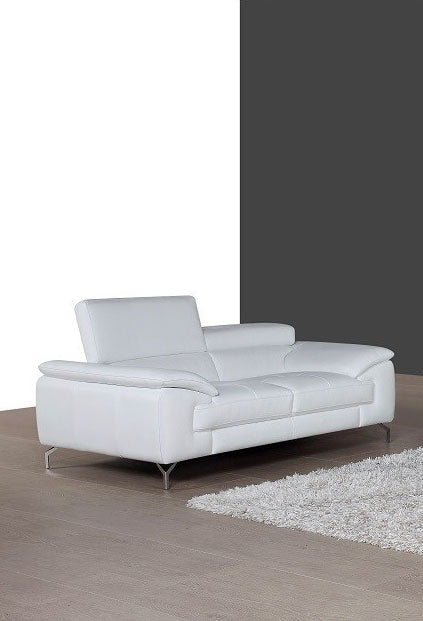 J and M Furniture Living Room Add Loveseat A973 Premium Leather Sofa Set in White