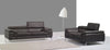 J and M Furniture Living Room Add Sofa & Loveseat A973 Premium Leather Sofa Set in Slate Grey