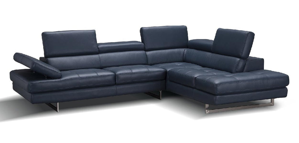 J and M Furniture Living Room Blue / Right Hand Facing A761 Sectional in Blue