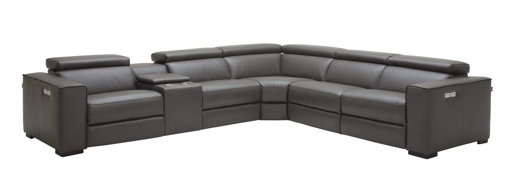 J and M Furniture Living Room Picasso 6pc Motion Sectional In Dark Grey