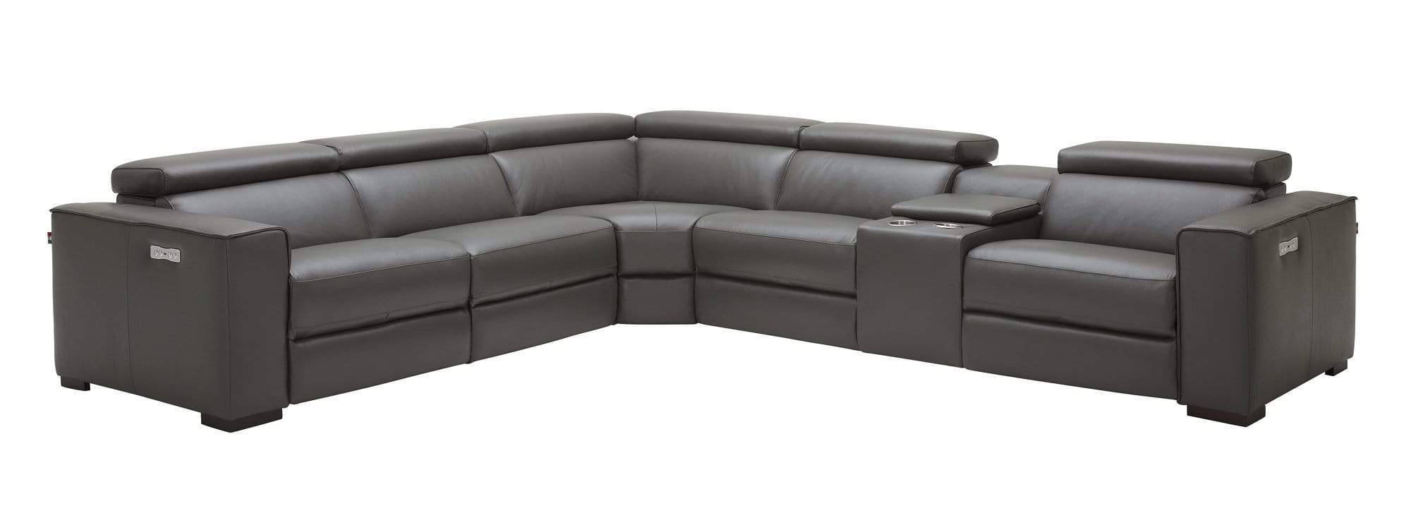 J and M Furniture Living Room Picasso 6pc Motion Sectional In Dark Grey
