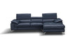 J and M Furniture Living Room Right Hand Facing Chaise A973b Premium Leather Sectional in Blue