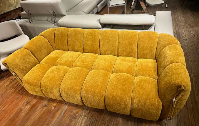 J and M Furniture Loveseat Lennox Fabric Loveseat in Mustard | J&M Furniture