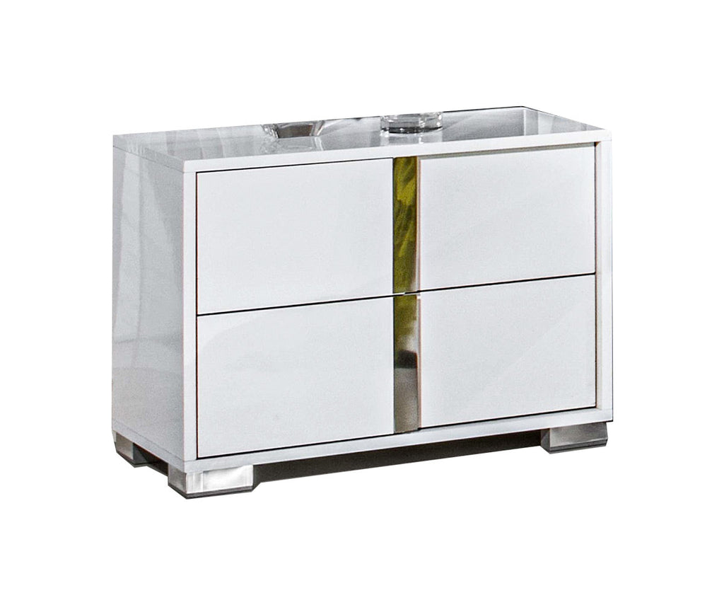 J and M Furniture Nightstands Left Nightstand Alice Gloss White Nightstand