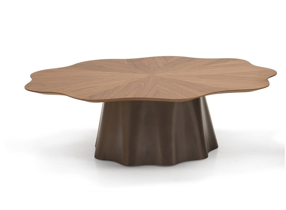 J and M Furniture Occasional Tables Terra Coffee Table | Modern Wood Coffee Table with Organic Petal Design