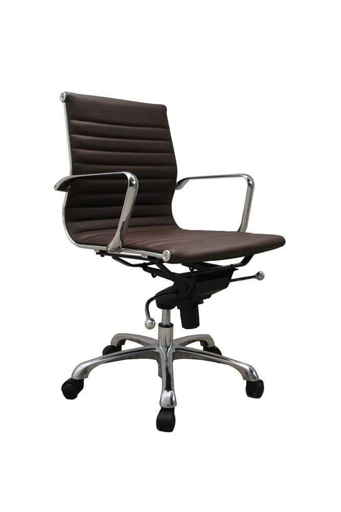 J and M Furniture Office Furniture Brown Comfy Low Back Office Chair In Brown