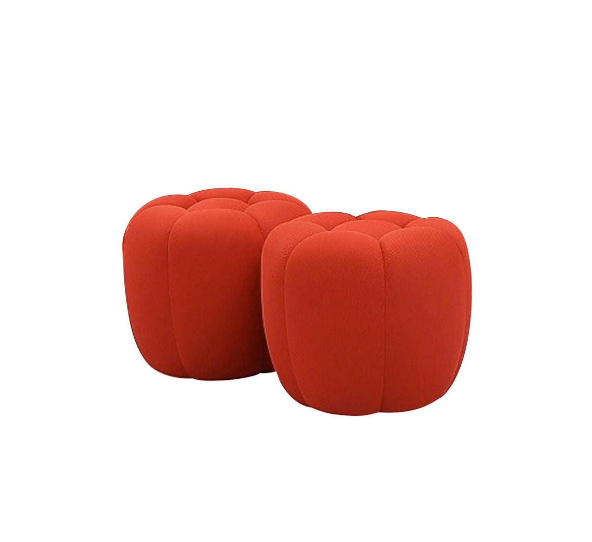 J and M Furniture Ottoman 2 Ottomans Fantasy Fabric Ottoman in Red