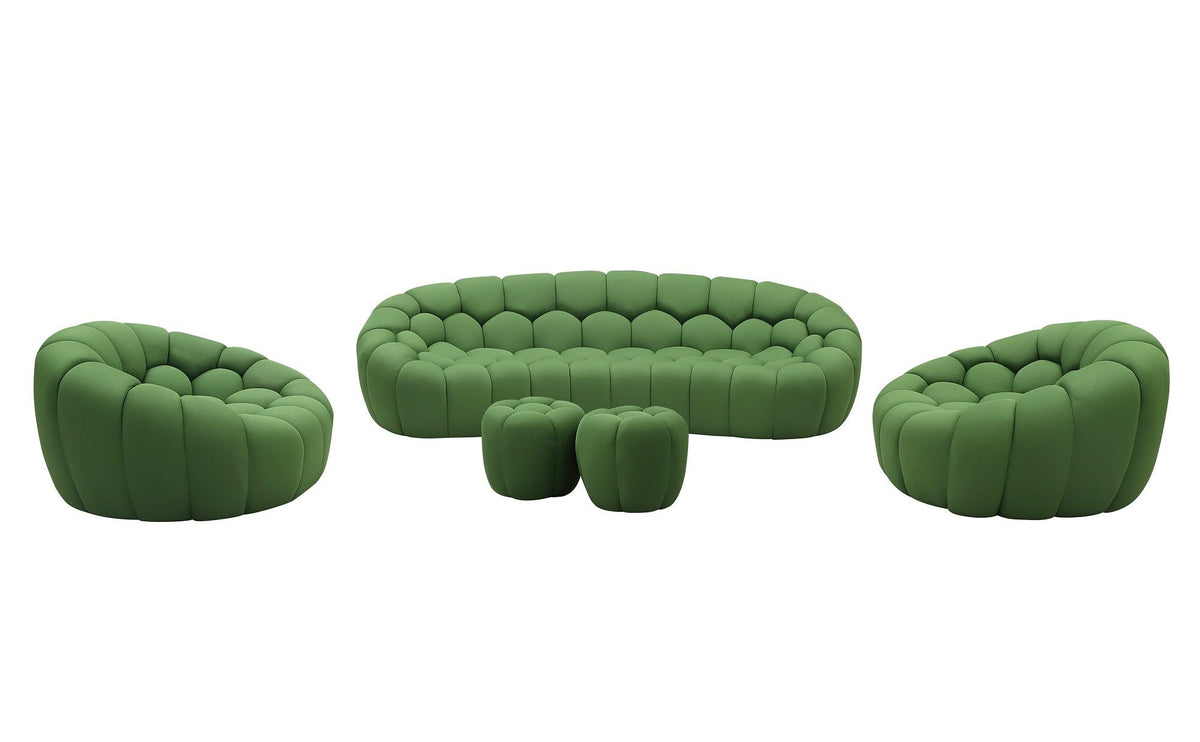 J and M Furniture Ottoman Fantasy Fabric Ottoman in Green