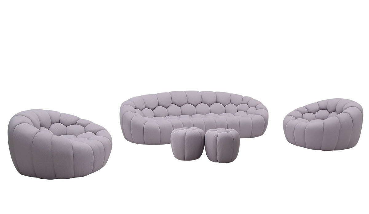 J and M Furniture Ottoman Fantasy Fabric Ottoman in Grey
