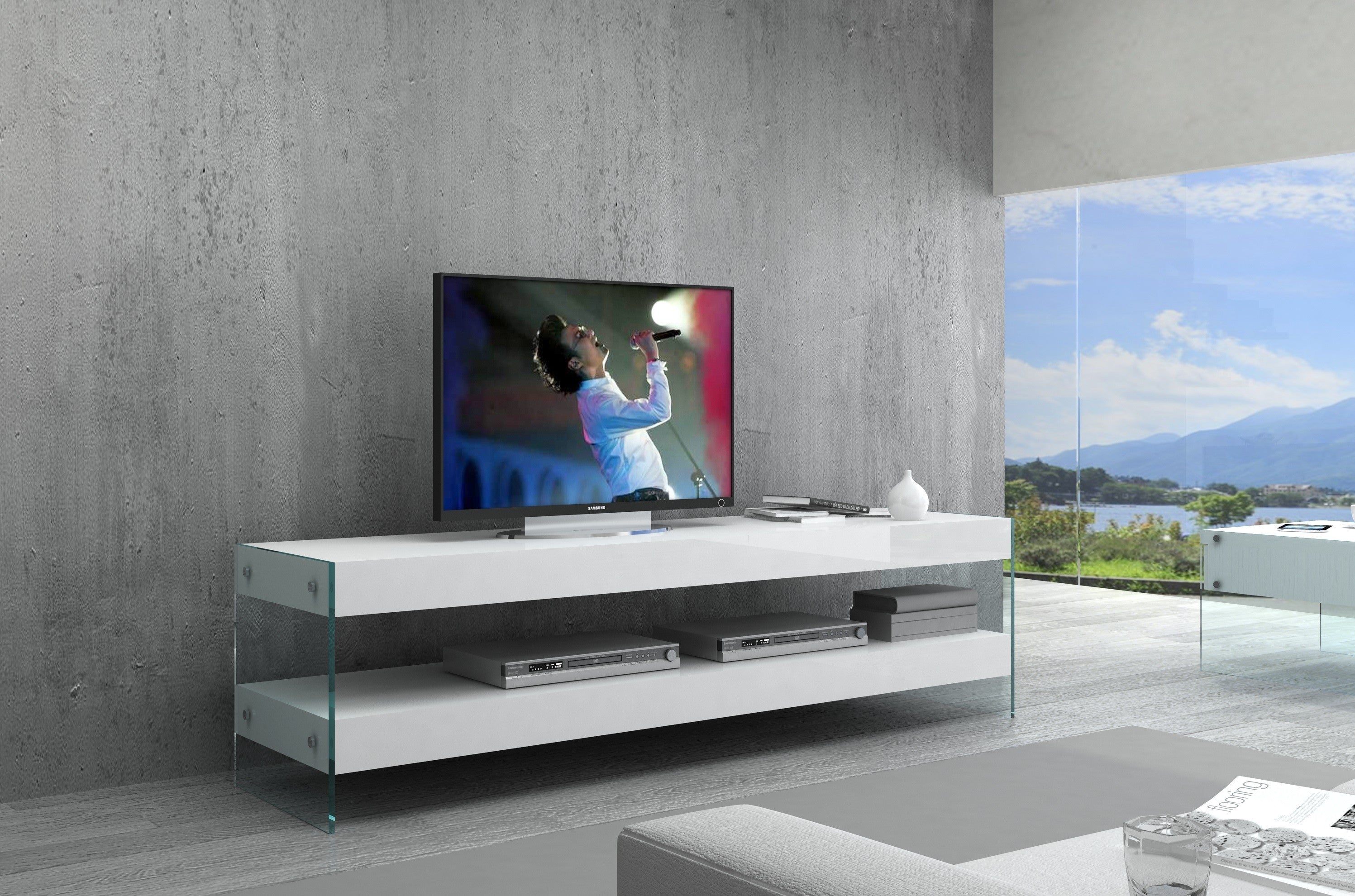 J and M Furniture TV Stand & Entertainment Centers Cloud TV Base in High Gloss | J&M Furniture