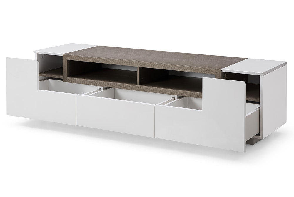 J and M Furniture TV Stand & Entertainment Centers TV Stand TV002 in Grey Gloss/Brown Oak | J&M Furniture