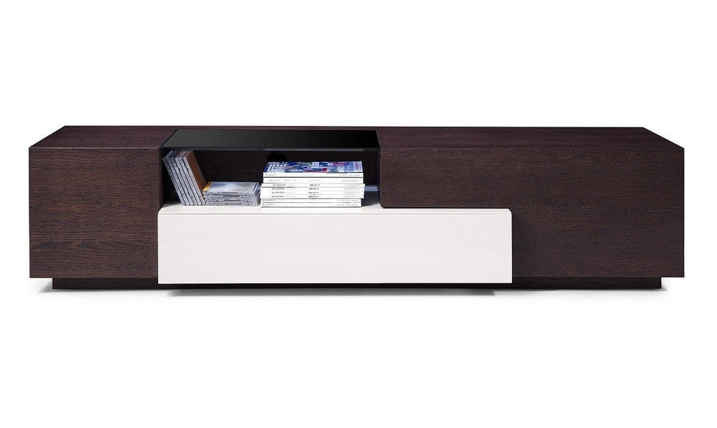 J and M Furniture Tv Stands Modern TV015 In Brown Oak/Grey Lacquer