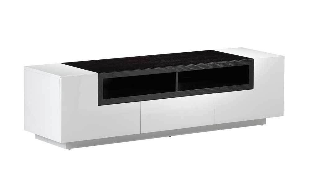 J and M Furniture Tv Stands TV002 White High Gloss with Grey Veneer TV Stand